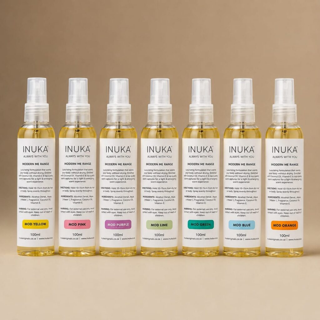 INUKA Modern Me body mist lineup